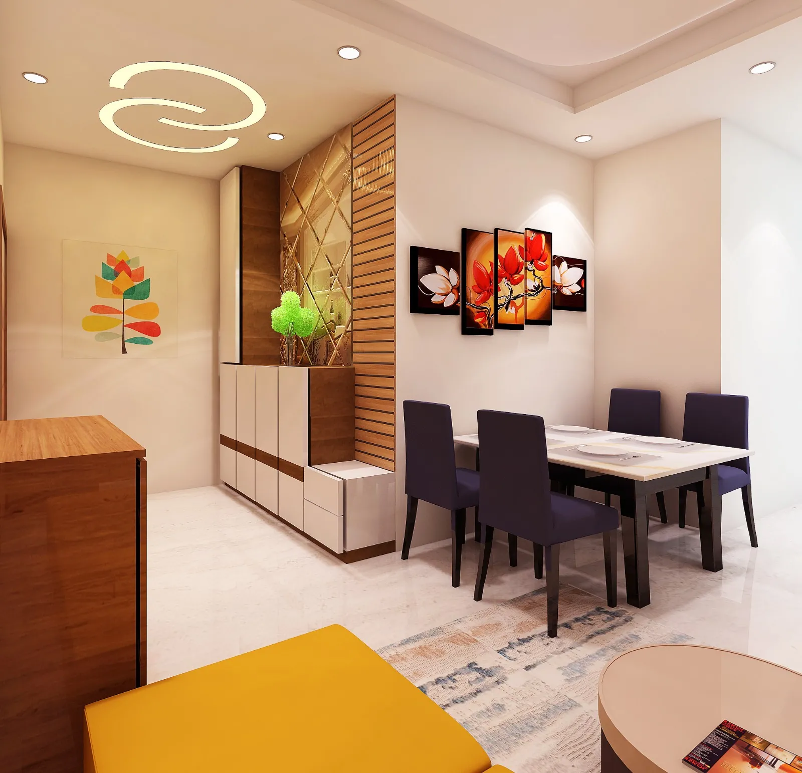 Modern home interior design in Shakuntala Park with practical furniture and organised storage.