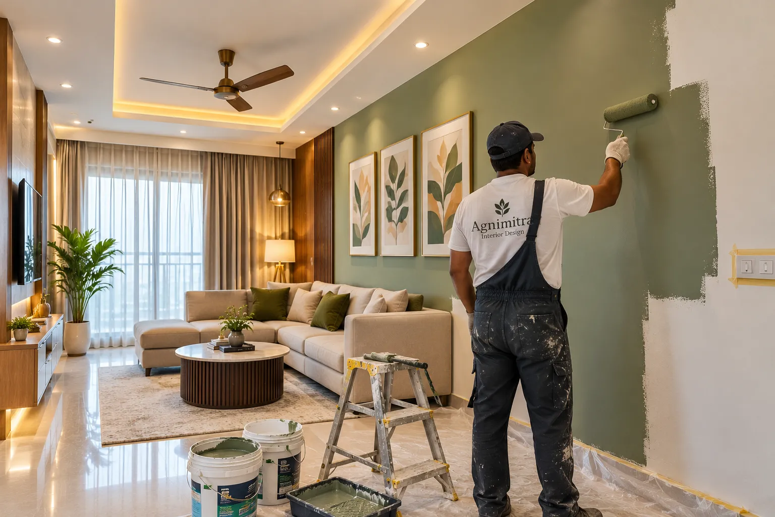 Refresh your home with modern home painting ideas in Haridevpur, Kolkata. Agnimitra Interior Design helps homeowners explore suitable wall colours, coordinated colour combinations and attractive paint finishes for living rooms, bedrooms, dining areas and other residential spaces. Thoughtful colour selection can complement your furniture, lighting and wall textures while creating a balanced look for your home interior.